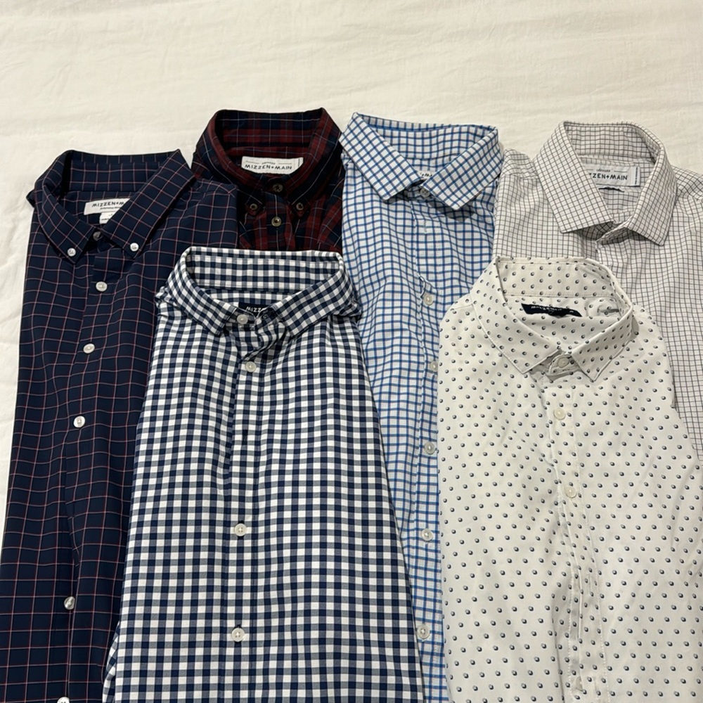 Set of 6 Mizzen + Main dress shirts (leeward styles) size Large